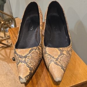 Sacco Vintage Elegant Tan Snakeskin Pattern Women's Shoes 8.5 (38.5)